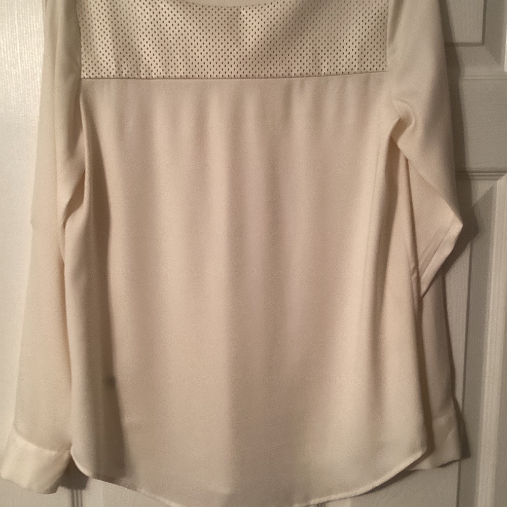 Ann Taylor silk and perforated leather shirt